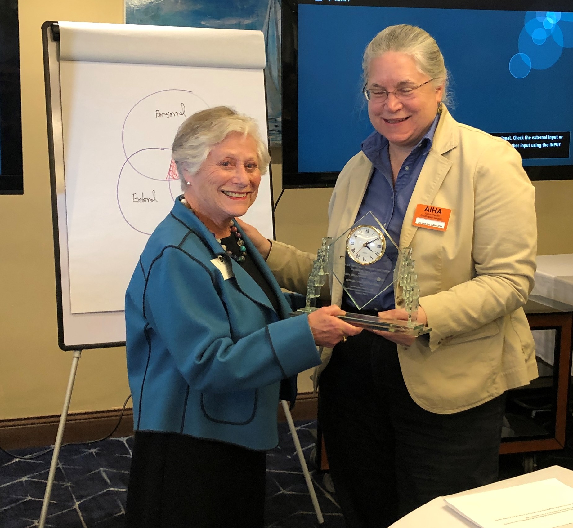 Barbara Cohrssen receiving Clayton Award